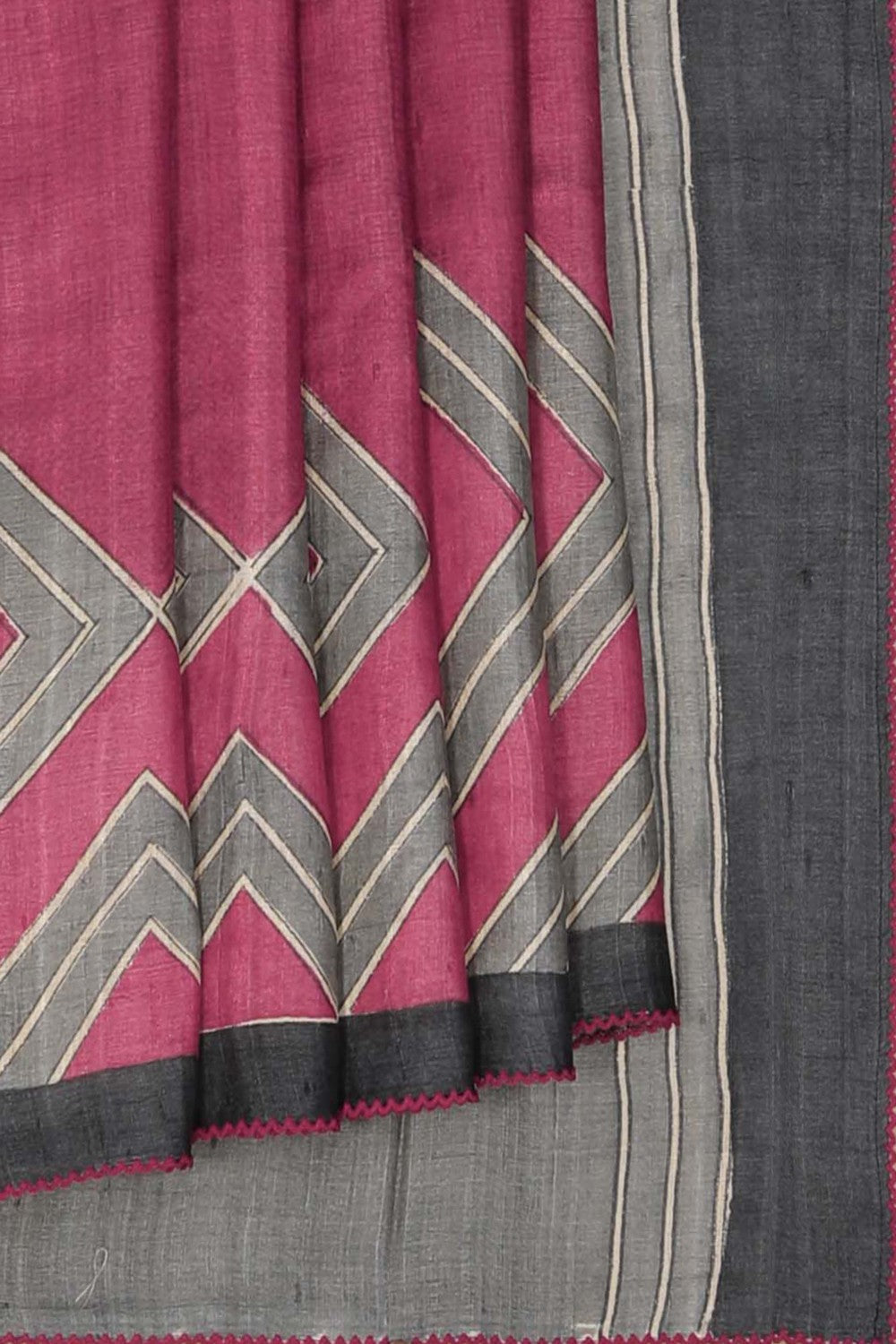 Image of Printed Tussar Silk Saree